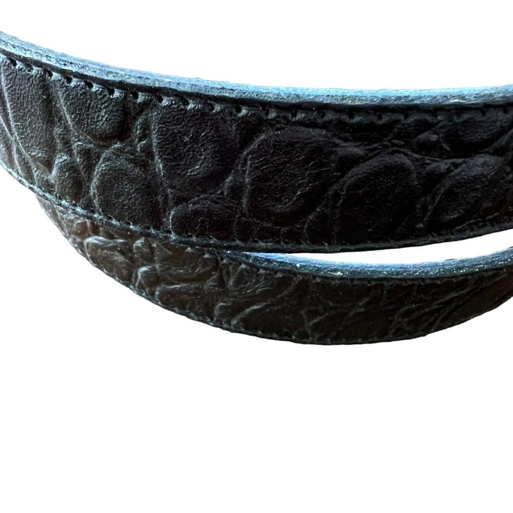 Neiman Marcus Belt Alligator Grain Cow hide M/L Black